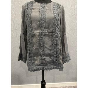 FSL Apparel Lace-Trim Blouse | Sz Medium | NWOT